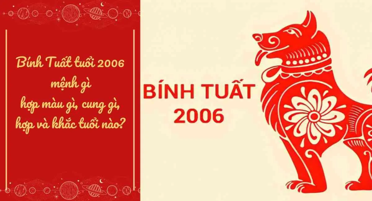 Bính Tuất 2006 Mệnh gì? 2006 Bao Nhiêu Tuổi Cung Gì, Hợp Màu Gì, Hợp Tuổi Nào?