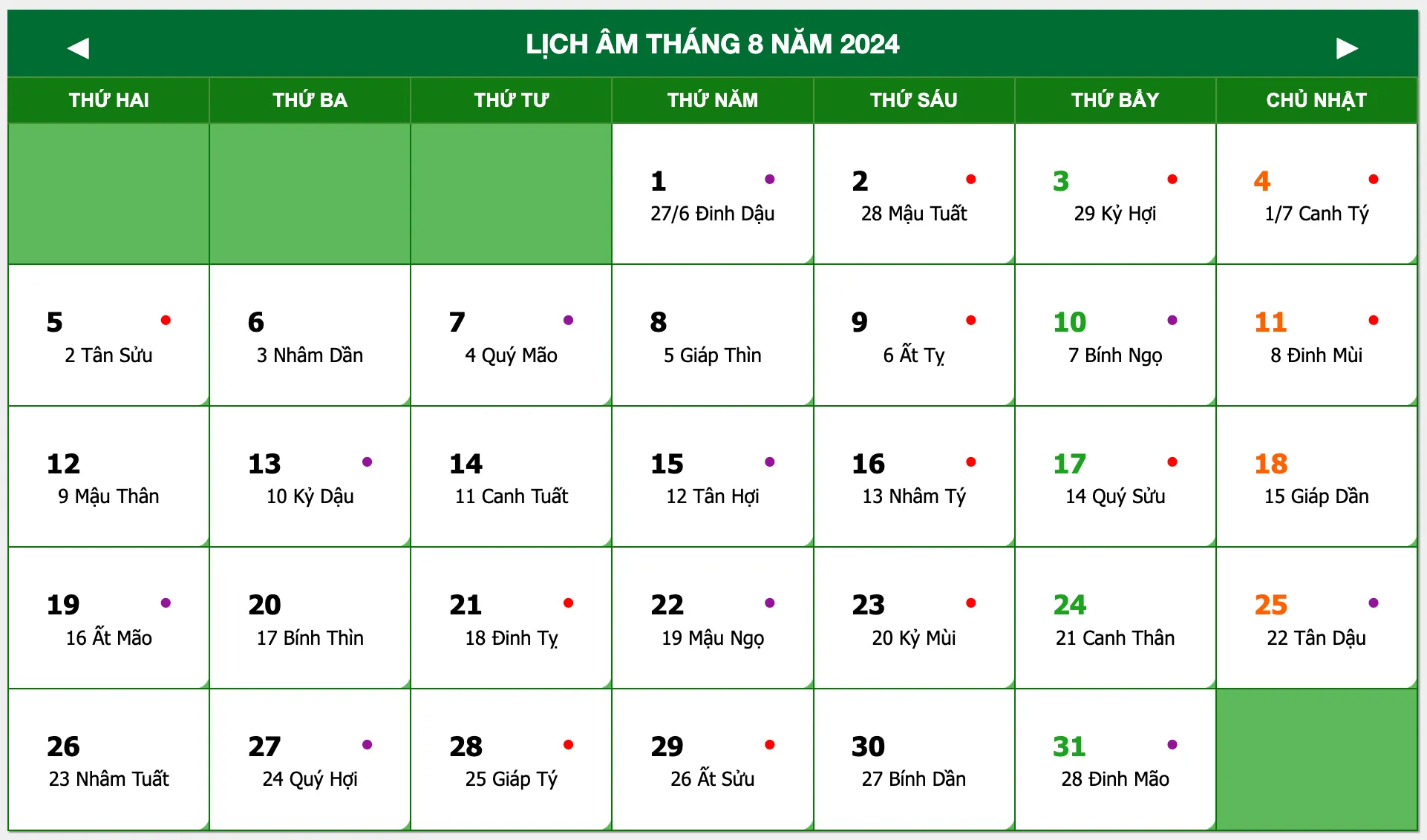 Các ngày tốt tháng 8/2024 – Chọn đúng ngày, cả tháng phát tài phát lộc