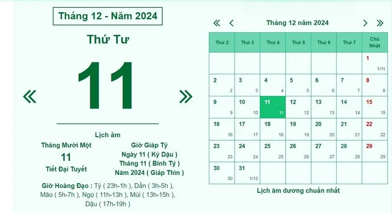 Giải đáp tất tần tật thắc mắc ngày 11/11 âm là ngày bao nhiêu dương 2024?