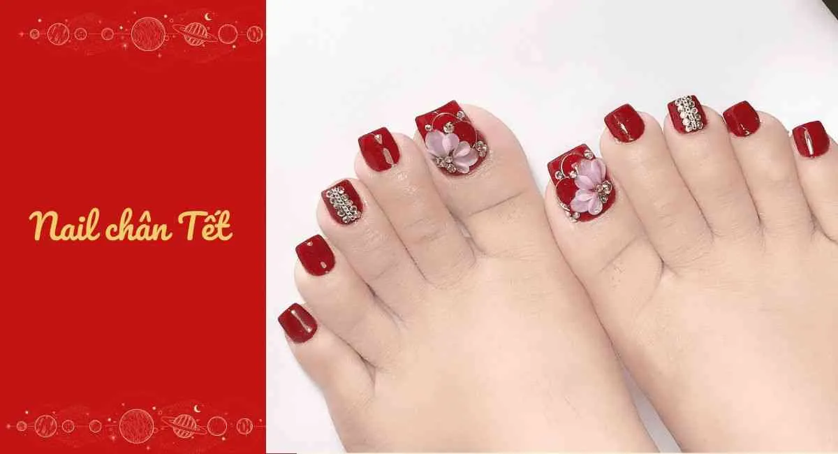 Gợi ý 40+ mẫu nail chân Tết 2024 cực xinh yêu cho các nàng