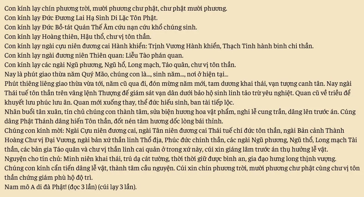 Mẫu văn khấn ông Công ông Táo chính xác nhất theo chuyên gia phong thủy