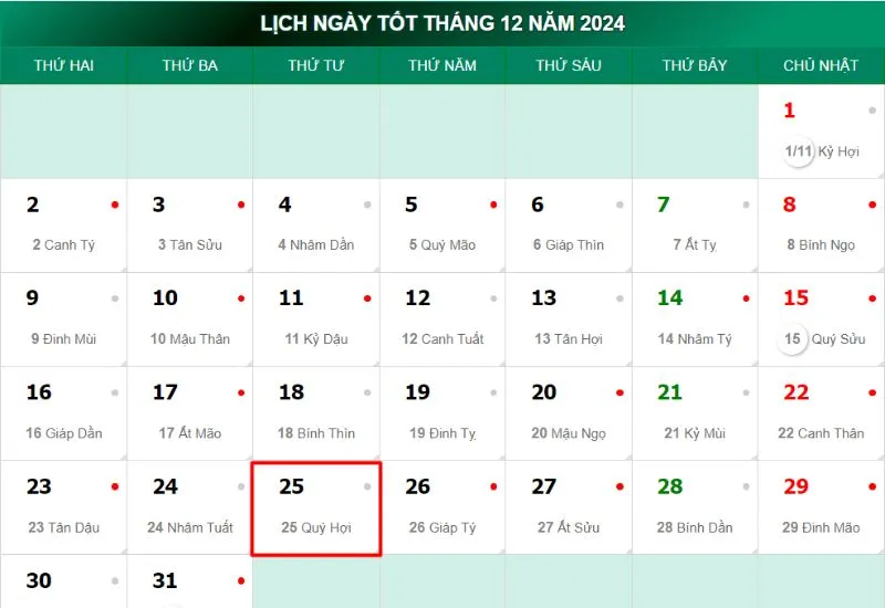 Ngày 25/11 âm là ngày mấy dương 2024? Cả ngày hên nếu dậy là làm ngay điều này