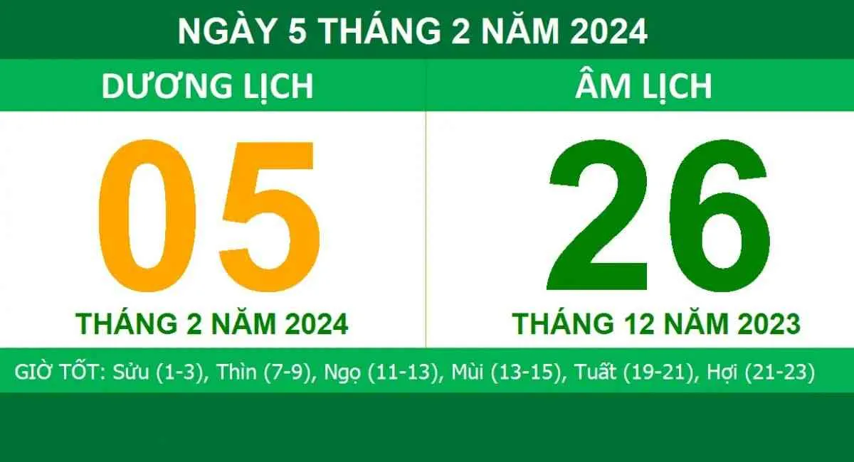 Ngày 5/2/2024 là ngày bao nhiêu âm? Điều cần làm để đem lại may mắn cho cả năm