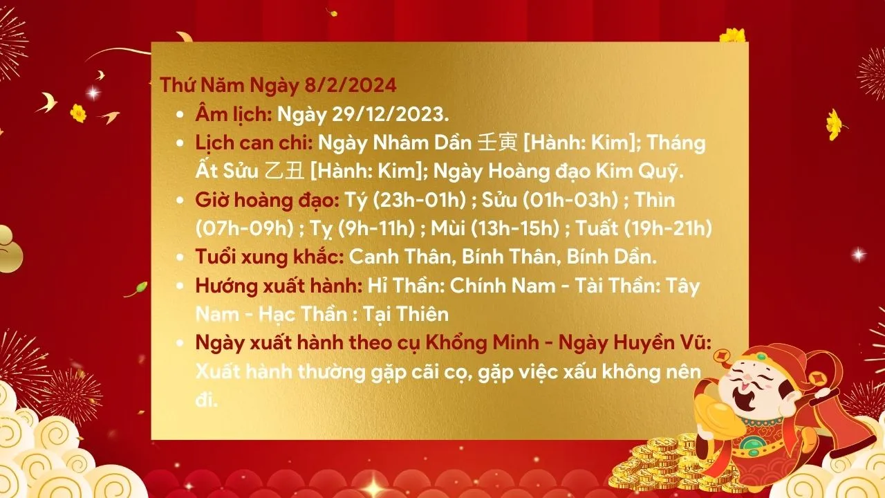 Tử vi 12 con giáp hôm nay ngày 8/2/2024: Tuổi Dậu may mắn tài lộc, cát khí ngùn ngụt