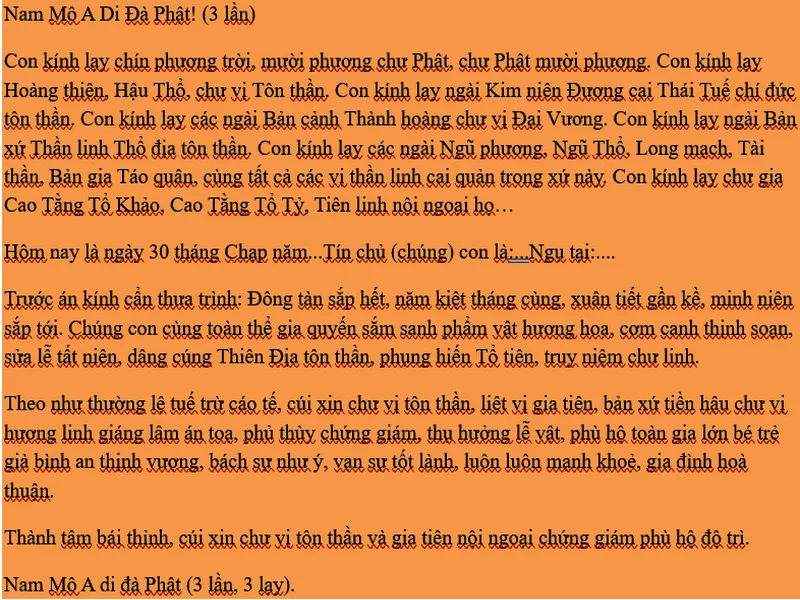 Văn khấn giao thừa cầu năm mới Giáp Thìn bình an, may mắn